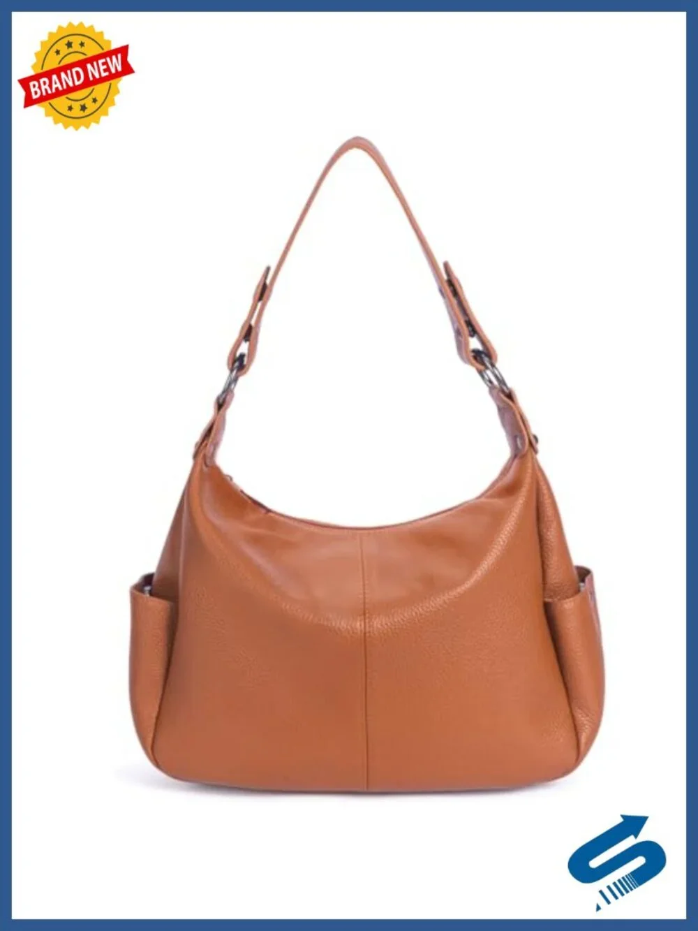 Genuine Leather Hobo Bag Women Crossbody Shoulder Purses with Two Adjustable